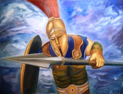 Σαλαμινομάχος, ελαιογραφία, 100x70cm